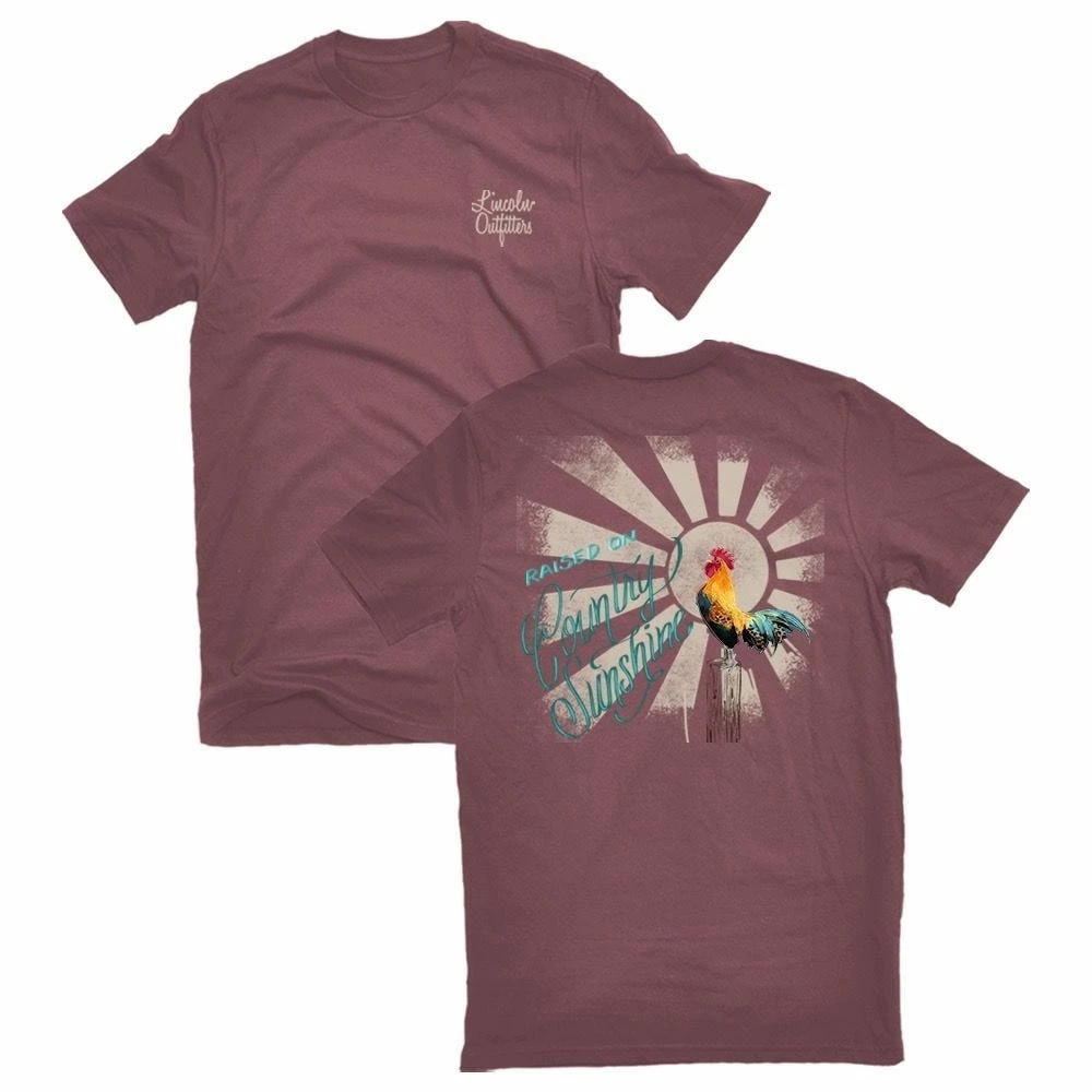 Lincoln Outfitters Ladies Country Sunshine Rooster Short Sleeve T-Shirt - LO-L205 - T-Shirts 1 Lincoln Outfitters Ladies Country Sunshine Rooster Short Sleeve T-Shirt - LO-L205 - T-Shirts