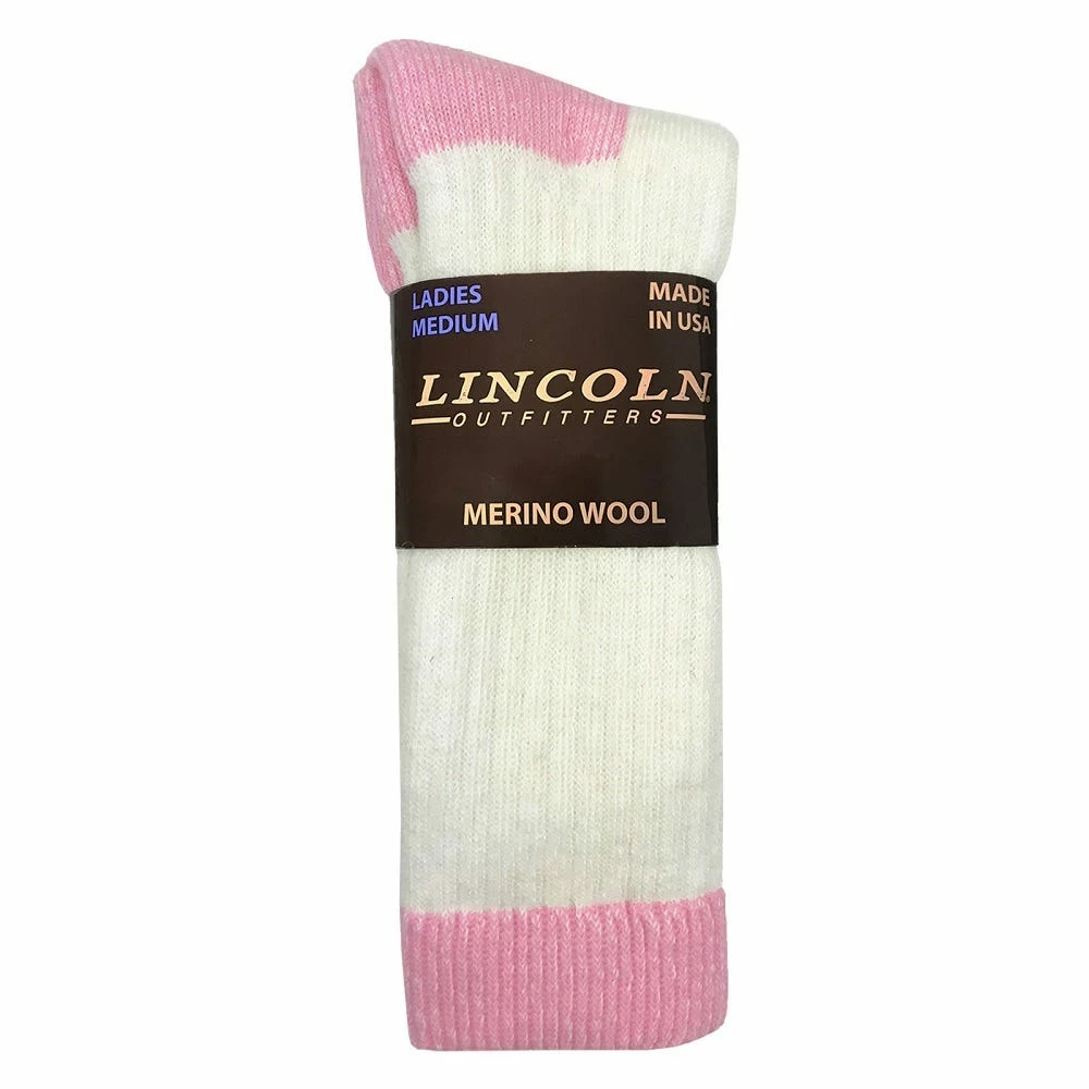 Lincoln Outfitters Women's Merino Wool Blend Boot Sock White Medium - L872-WH/PK - Socks 1 Lincoln Outfitters Women's Merino Wool Blend Boot Sock White Medium - L872-WH/PK - Socks