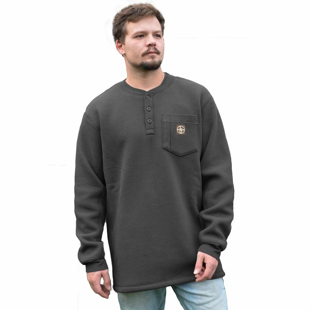 Lincoln Outfitters Men's Sherpa Henley Gray - LOKL-E0378-GUNHTR - Long Sleeve Shirts 1 Lincoln Outfitters Men's Sherpa Henley Gray - LOKL-E0378-GUNHTR - Long Sleeve Shirts