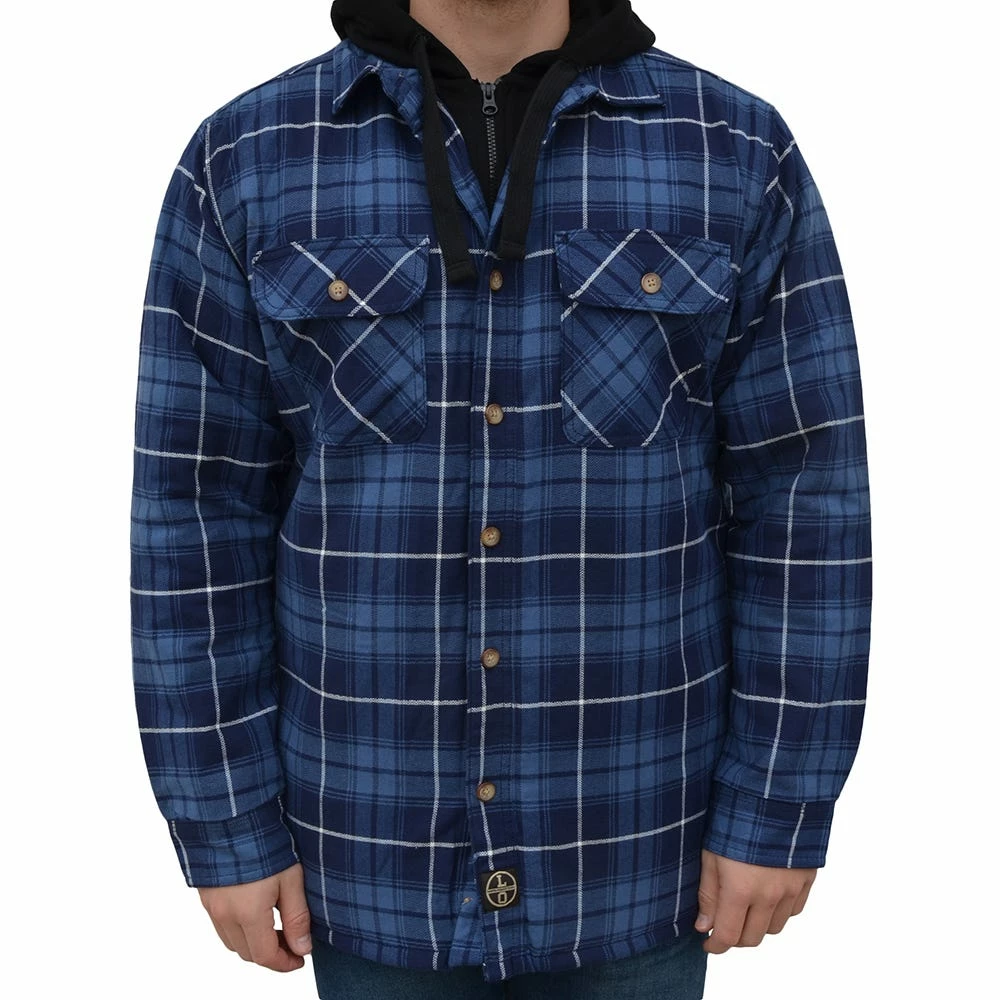 Lincoln Outfitters Men's Hooded Shirt Jacket Navy Blue - LOHJ-A0537 - Jackets 1 Lincoln Outfitters Men's Hooded Shirt Jacket Navy Blue - LOHJ-A0537 - Jackets