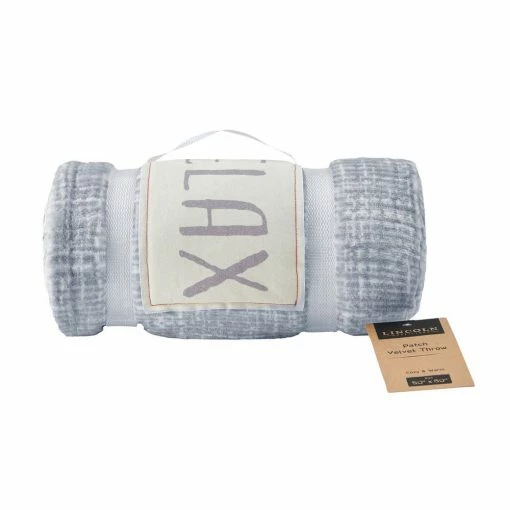 Lincoln Outfitters Solid Velvet 50 x 60 Throw with printed Relax Patch applique - RK-VELAP-REL - Blankets & Bedspreads -LINCOLN OUTFITTERS Store 521d5cd5ec28a8180741d8983e5fd90a33cfd1eb 490930012 main