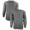 Lincoln Outfitters Men's Heavyweight Long Sleeve Pocket Graphic Tee Graphite Heather - LOLSPK-01GH - Long Sleeve Shirts