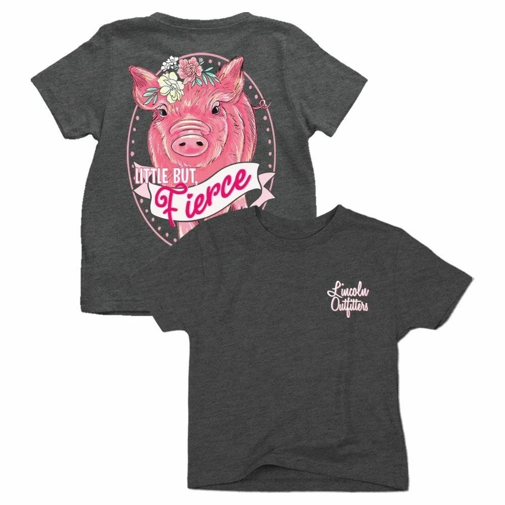 Lincoln Outfitters Youth Girl's Little But Fierce Short Sleeve T-Shirt - LOY-21 - T-Shirts 1 Lincoln Outfitters Youth Girl's Little But Fierce Short Sleeve T-Shirt - LOY-21 - T-Shirts