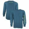 Lincoln Outfitters Men's Heavyweight Long Sleeve Pocket Graphic Tee Bluesteel - LOLSPK-01-BS - Long Sleeve Shirts