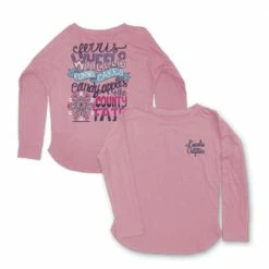 Lincoln Outfitters Girls' Ferris Wheels And Funnel Cakes Long Sleeve T-Shirt Loyls-04 - Shirts