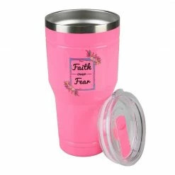 Lincoln Outfitters "Faith Over Fear" 30 oz. Religious Tumbler, Pink - 89-635-0204 - Tumblers -LINCOLN OUTFITTERS Store a12a86584c037f749bd6fb7d191dadac099c93fe 32631058 3