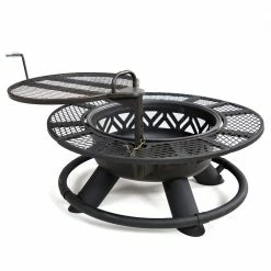 Lincoln Outfitters Steel Fire Pit with BBQ Grate - 90-165-0204 - Fire Pits & Heaters -LINCOLN OUTFITTERS Store ae5030a889cb6372bae6efd7b40882483b9a5ded 32150005 6