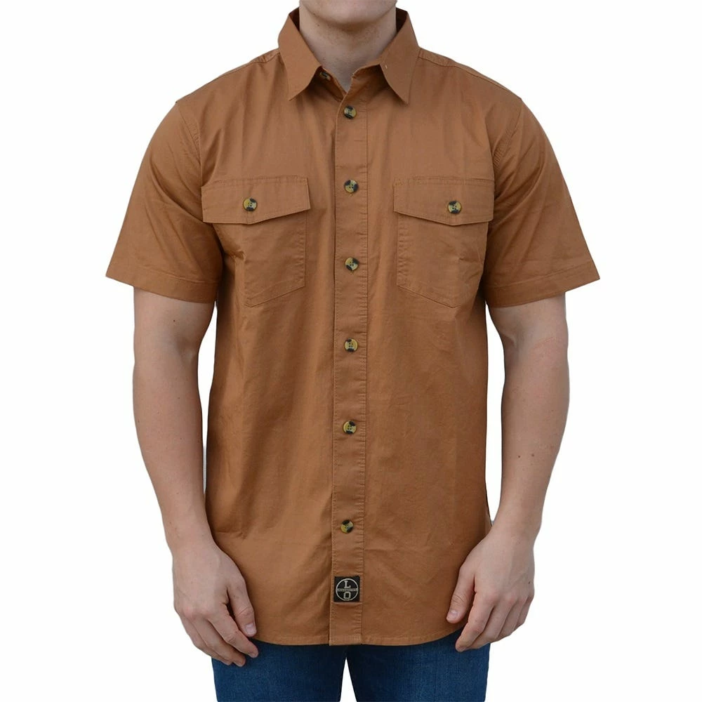 Lincoln Outfitters Men's Short Sleeve Flex-Twill Workshirt Brown - LOWS-E0218-242 - T-Shirts 1 Lincoln Outfitters Men's Short Sleeve Flex-Twill Workshirt Brown - LOWS-E0218-242 - T-Shirts