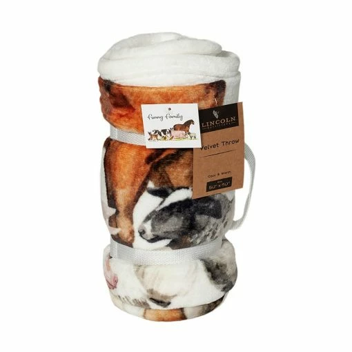 Lincoln Outfitters Funny Family Cow Printed Photoreal Velvet 50 x 60 Throw - RK-PHVEL-FUN - Blankets & Bedspreads -LINCOLN OUTFITTERS Store b387f2eadbd35a4e80ad9d9002ba28635a2d992d 490930020 main