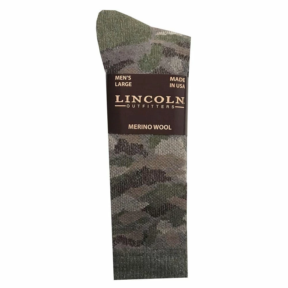 Lincoln Outfitters Men's Camo Merino Wool Sock Green - L9063-CGR - Socks 1 Lincoln Outfitters Men's Camo Merino Wool Sock Green - L9063-CGR - Socks
