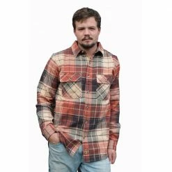 Lincoln Outfitters Men's Brawny Flannel Rust Plaid LOFB-A0418 - Long Sleeve Shirts
