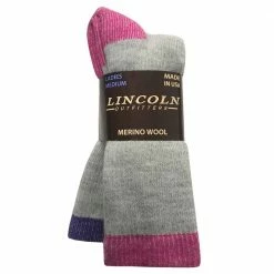 Lincoln Outfitters Women's Merino Wool Blend Boot Sock 2 Pack Grey - L2/704-FU-PU - Socks