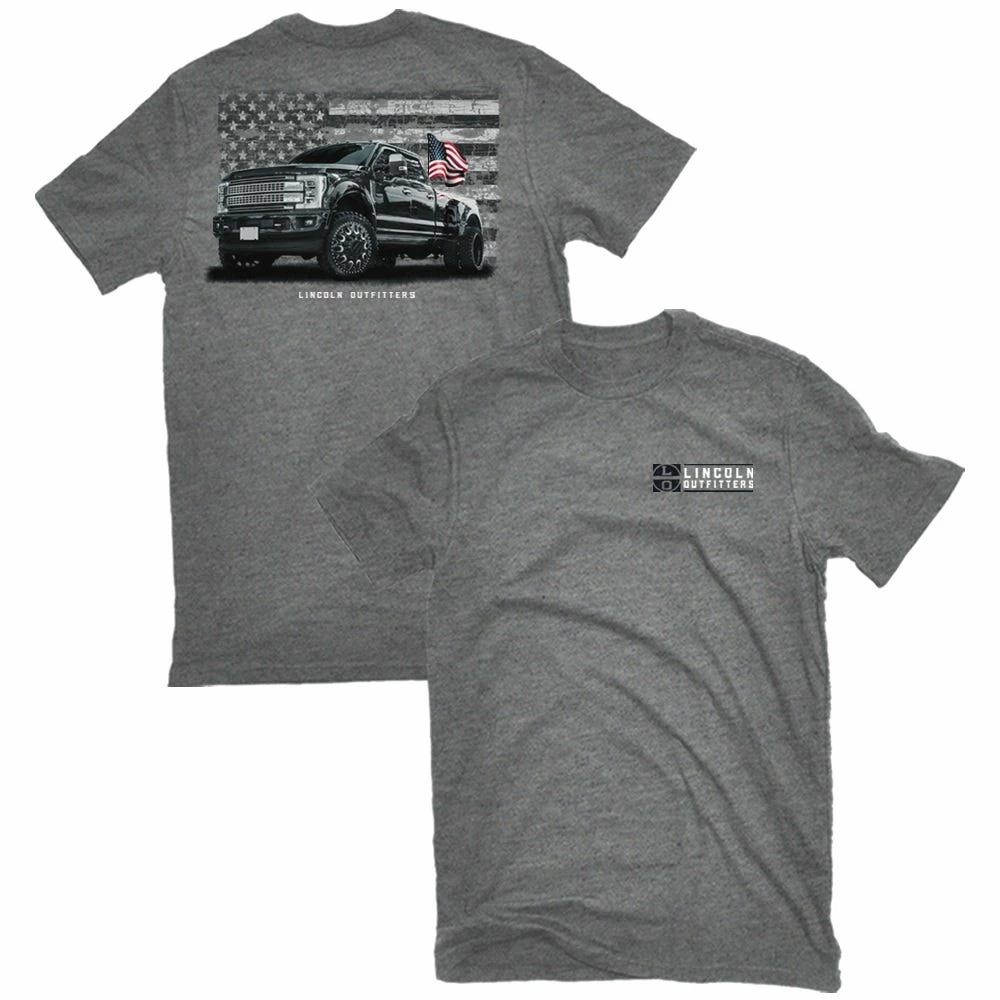 Lincoln Outfitters Men's Short Sleeve Dually Truck T-Shirt Graphite Heather - LO-140GH - T-Shirts 1 Lincoln Outfitters Men's Short Sleeve Dually Truck T-Shirt Graphite Heather - LO-140GH - T-Shirts